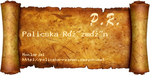 Palicska Rézmán névjegykártya
